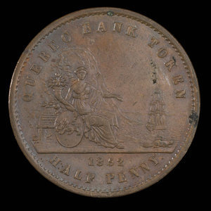 Canada, Quebec Bank, 1/2 penny : 1852