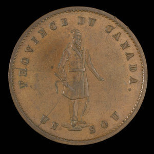 Canada, Quebec Bank, 1/2 penny : 1852