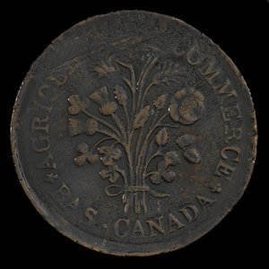 Canada, unknown, 1 sou : 1838