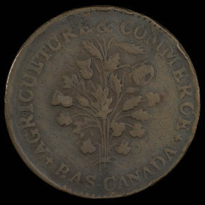 Canada, unknown, 1 sou : 1838