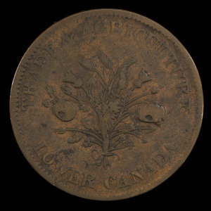 Canada, Bank of Montreal, 1 sou : 1838