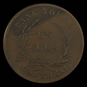 Canada, Bank of Montreal, 1 sou : 1838