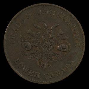 Canada, Bank of Montreal, 1 sou : 1838