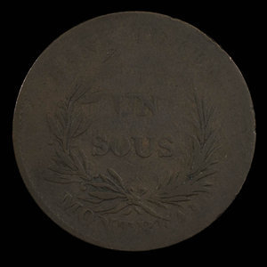 Canada, Bank of Montreal, 1 sou : 1838