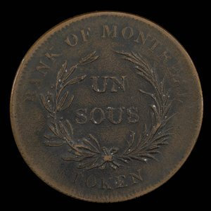 Canada, Bank of Montreal, 1 sou : 1838