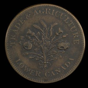 Canada, Bank of Montreal, 1 sou : 1838