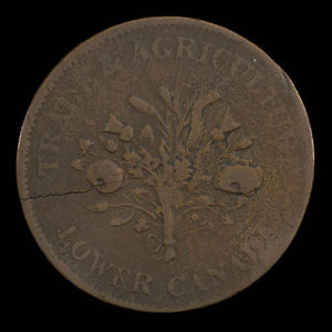 Canada, Bank of Montreal, 1 sou : 1838