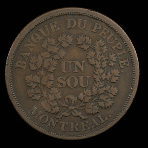 Canada, Banque du Peuple (People's Bank), 1 sou : 1838