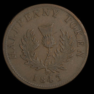 Canada, Province of Nova Scotia, 1/2 penny : 1843