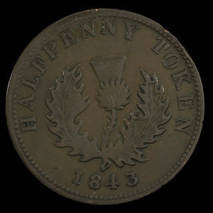 Canada, Province of Nova Scotia, 1/2 penny : 1843