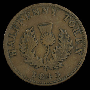 Canada, Province of Nova Scotia, 1/2 penny : 1843