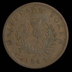 Canada, Province of Nova Scotia, 1/2 penny : 1843