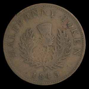 Canada, Province of Nova Scotia, 1/2 penny : 1843