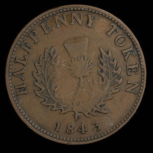 Canada, Province of Nova Scotia, 1/2 penny : 1843