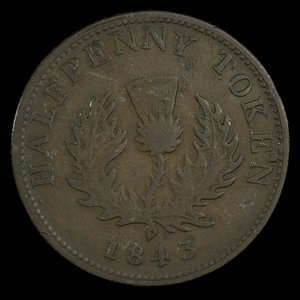 Canada, Province of Nova Scotia, 1/2 penny : 1843