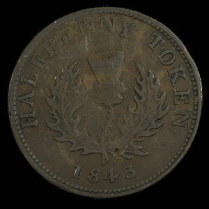 Canada, Province of Nova Scotia, 1/2 penny : 1843