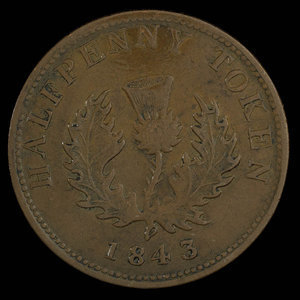 Canada, Province of Nova Scotia, 1/2 penny : 1843