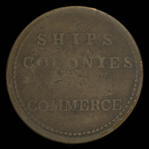 Canada, unknown, 1/2 penny : 1838