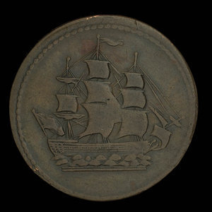 Canada, unknown, 1/2 penny : 1838