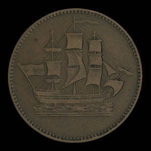 Canada, unknown, 1/2 penny : 1835