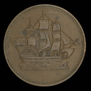 Canada, unknown, 1/2 penny : 1835