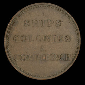 Canada, unknown, 1/2 penny : 1835