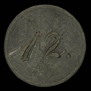 Canada, unknown, 1/2 penny : 1835