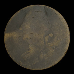 Canada, unknown, 1/2 penny : 1838