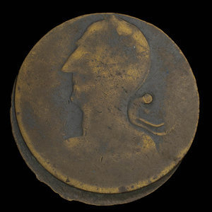 Canada, unknown, 1/2 penny : 1838