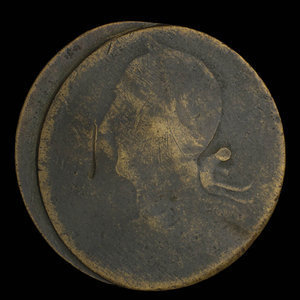 Canada, unknown, 1/2 penny : 1838