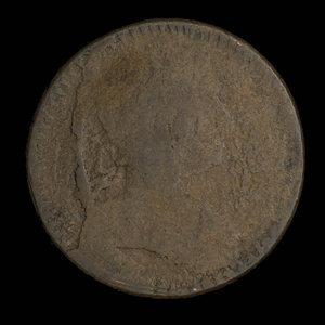 Canada, unknown, 1/2 penny : 1838