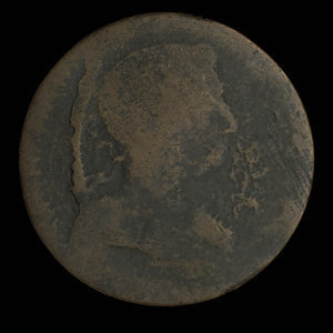 Canada, unknown, 1/2 penny : 1838