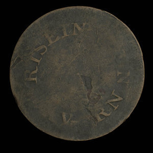 Canada, unknown, 1/2 penny : 1838