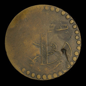 Canada, unknown, 1/2 penny : 1838