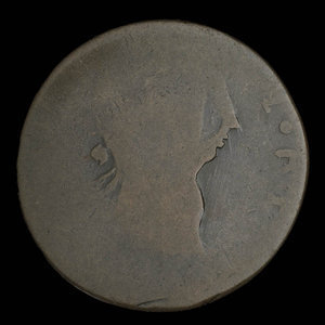 Canada, unknown, 1/2 penny : 1838