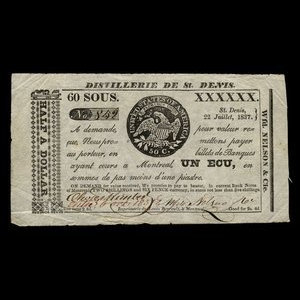 Canada, Wfd. Nelson & Co., 60 sous : July 22, 1837
