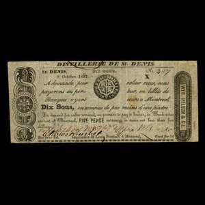 Canada, Wfd. Nelson & Co., 10 sous : October 9, 1837