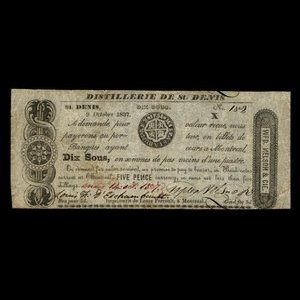 Canada, Wfd. Nelson & Co., 10 sous : October 9, 1837