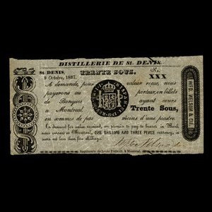 Canada, Wfd. Nelson & Co., 30 sous : October 9, 1837