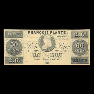 Canada, François Plante, 60 sous : September 1, 1837