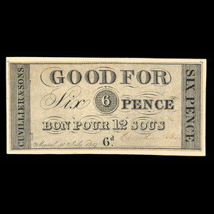 Canada, Cuvillier & Sons, 6 pence : July 10, 1837