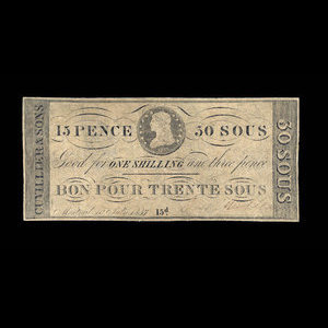 Canada, Cuvillier & Sons, 15 pence : July 10, 1837
