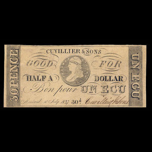 Canada, Cuvillier & Sons, 30 pence : July 10, 1837