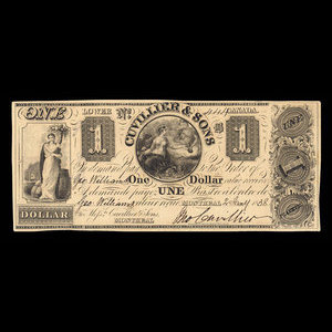 Canada, Cuvillier & Sons, 1 dollar : January 2, 1838