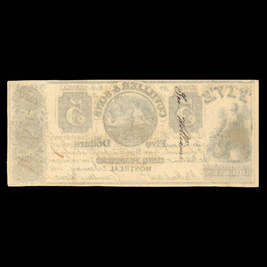 Canada, Cuvillier & Sons, 5 dollars : January 2, 1838