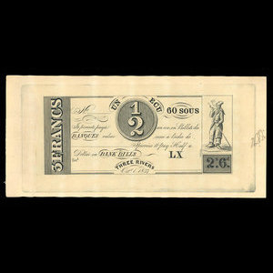 Canada, Hart's Bank, 60 sous : October 1, 1837