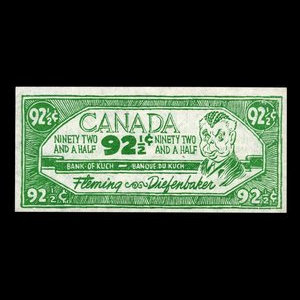 Canada, unknown, 92 1/2 cents : 1963