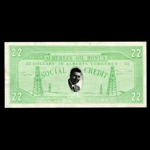 Canada, Social Credit Party of Alberta, 22 dollars : 1963