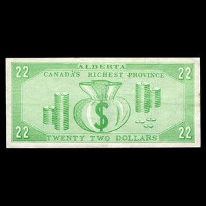 Canada, Social Credit Party of Alberta, 22 dollars : 1963