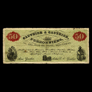 Canada, Gauthier & Gauthier, no denomination : 1887